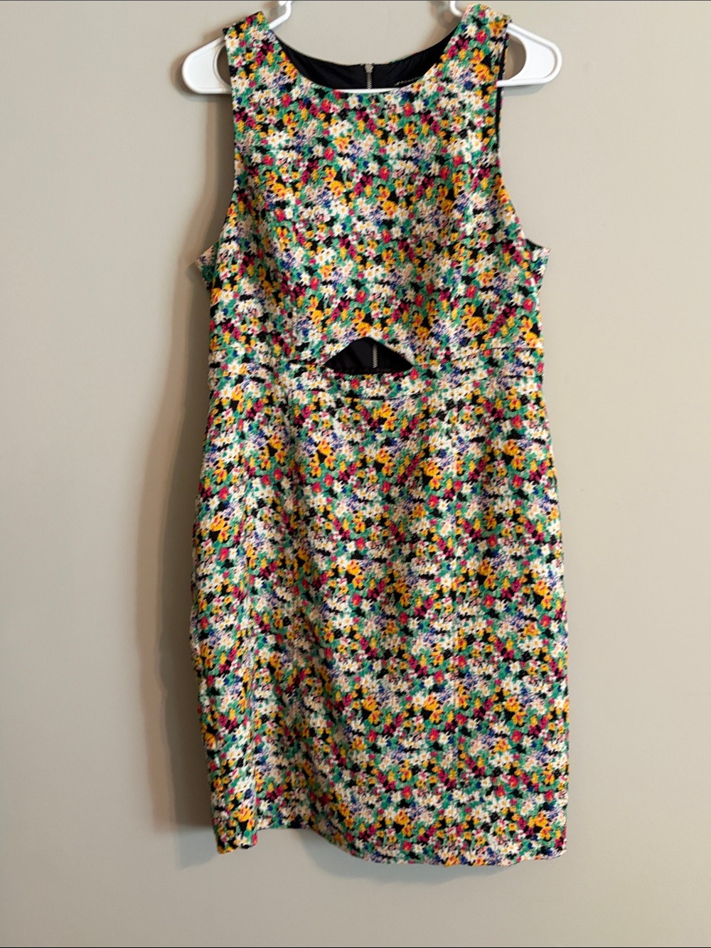 I Heart Ronson Floral Cutout Sheath Dress in Multicolor